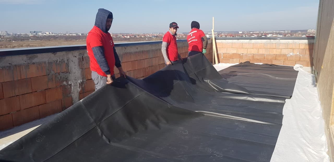 Pozitionare membrana EPDM - Terasa acoperis 2 - dimensiune membrana 13.8 x 6.1 m